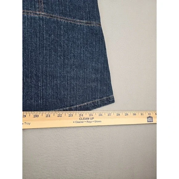 Woolrich Denim Jean Skirt Women's 14 Midi Paneled A-Line Boho Western Festival - Picture 4 of 9